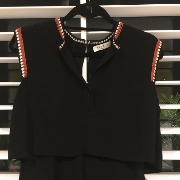 Sandro Paris Rona Crochet Trim Dress - Picture 3 of 5